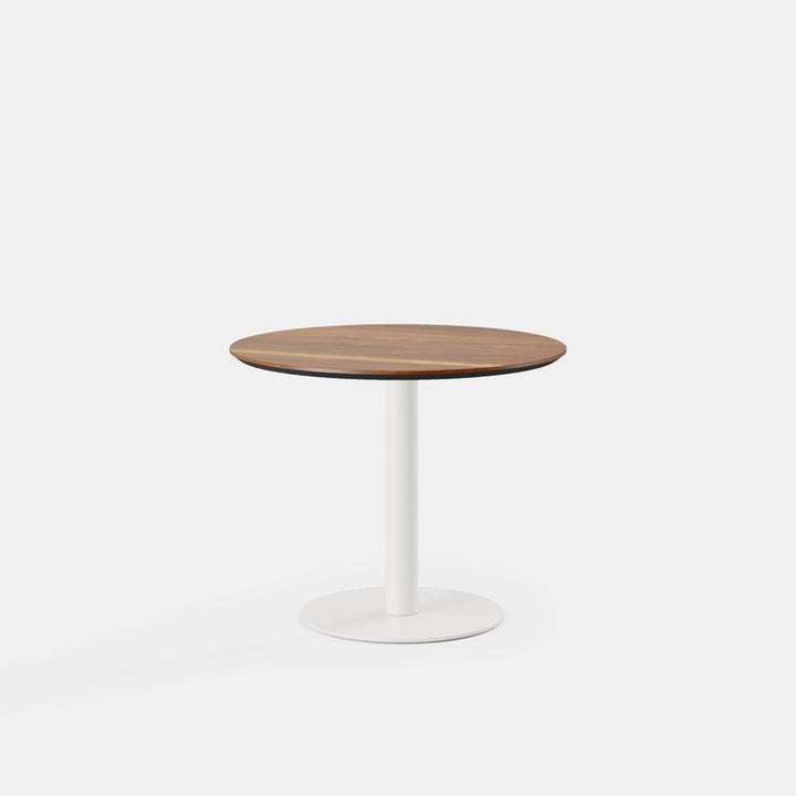 Top Color:Walnut; Leg Color:Powder White; Height:Seated Height